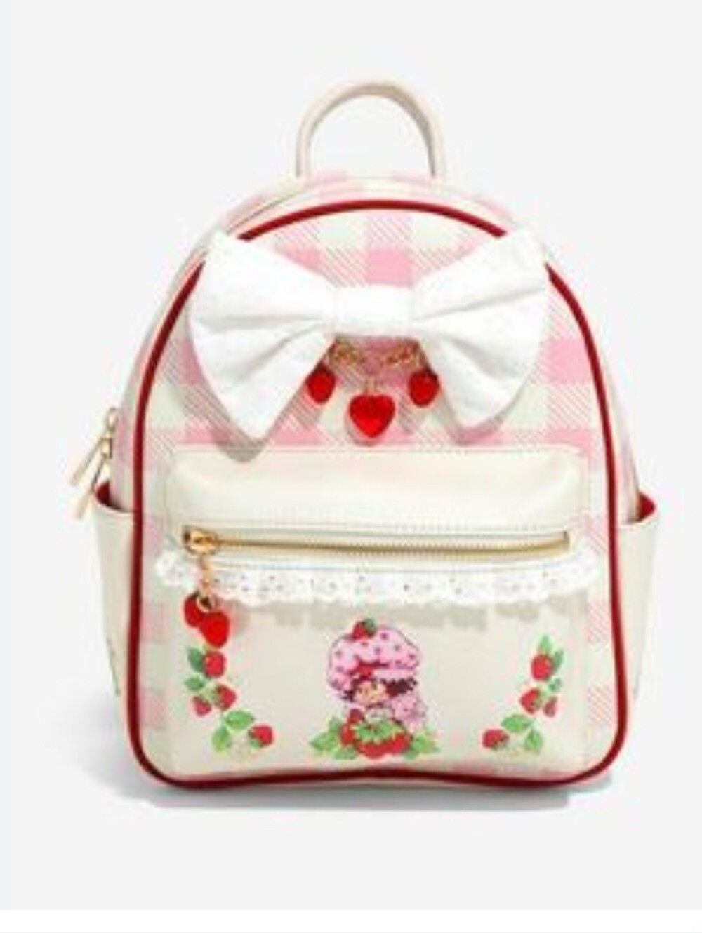 Blow World Strawberry Shortcake Gingham Bow Mini Backpack